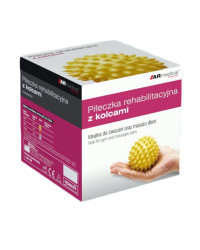 Piłeczka Rehabilitacyjna Z Kolcami Do Ćwiczeń Masażu Rehabilitacja Masaż Stóp Armedical 9 cm Czerwona