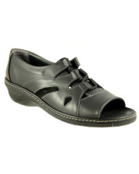 Sandały sznurowane damskie na lato czarne Comfortabel 710941-1