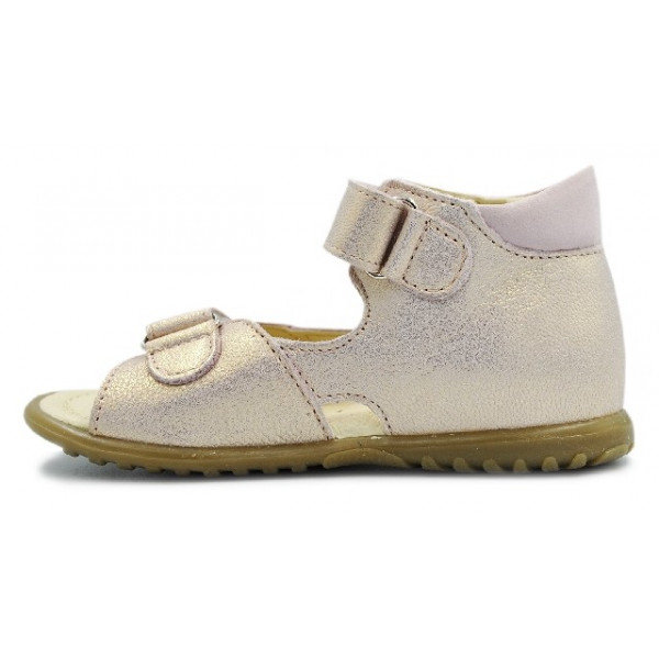Sandały Buty Emel e 2431d-6 Dziewczęce Sandały na Rzepy - Metaliczny Kolor