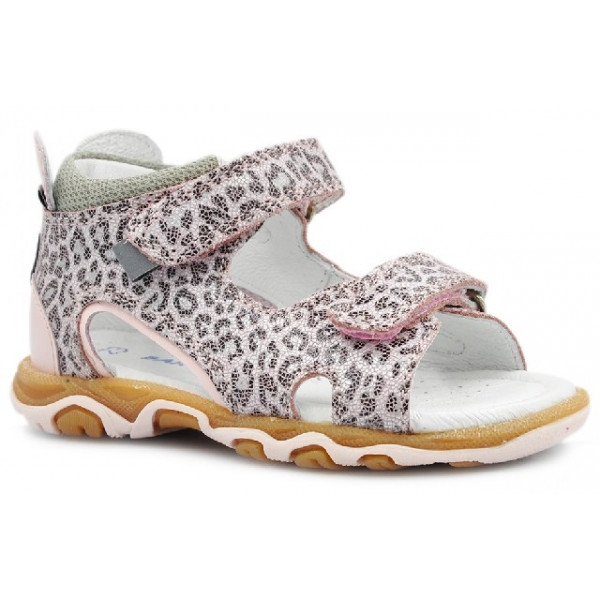Sandały Buty Bartek w-71144/bbk Dziewczęce Sandały na Rzepy z uroczą Myszką - Panterka