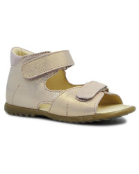 Sandały Buty Emel e 2431d-6 Dziewczęce Sandały na Rzepy - Metaliczny Kolor