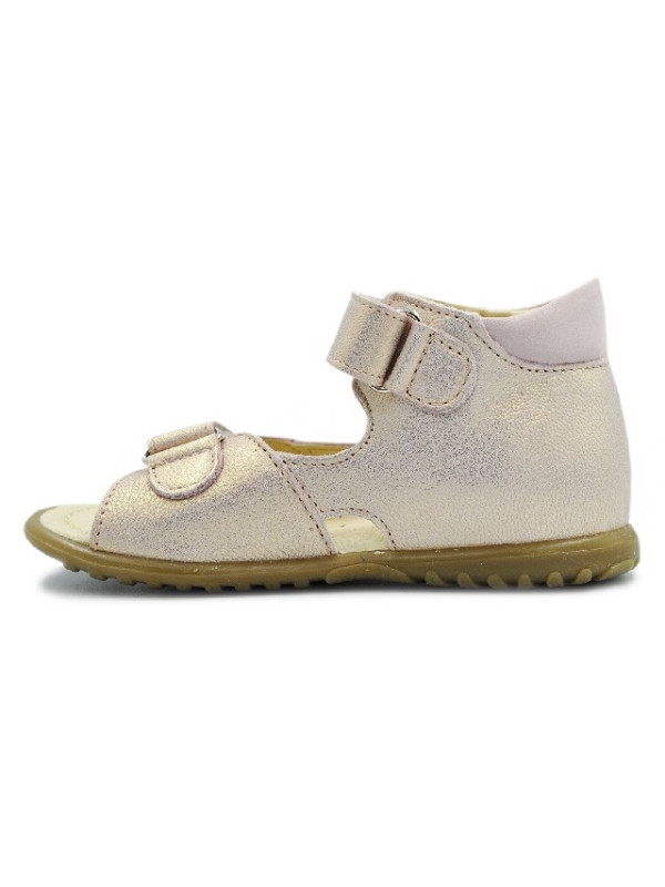 Sandały Buty Emel e 2431d-6 Dziewczęce Sandały na Rzepy - Metaliczny Kolor