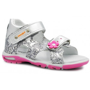 Srebrne Sandały Z Kwiatkiem...