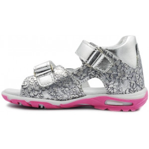 Srebrne Sandały Z Kwiatkiem Dla Dziewczynki Jamet 191 II gatunek