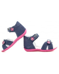 Dziecięce sandałki w kropki do nauki chodzenia Bartek t-11794/1mp II gatunek