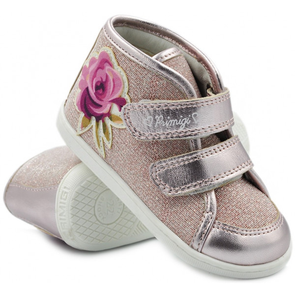 Różowe Półbuty Jesienne Dziewczęce Z Metalicznymi Dodatkami Primigi 3403600