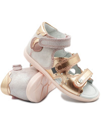 Sandały Buty Bartek 71158-0006 Dziewczęce Sandały na Rzepy - Metaliczny kolor
