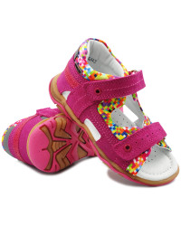 Sandały Buty Bartek w-11848-7/v42 Kolorowe Sandały dla Dziewczynki na Rzepy