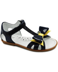 Sandały Buty Bartek w-36182/j36 w-39182/j36 Dziewczęce Sandały na Rzep z ozdobną Kokardką