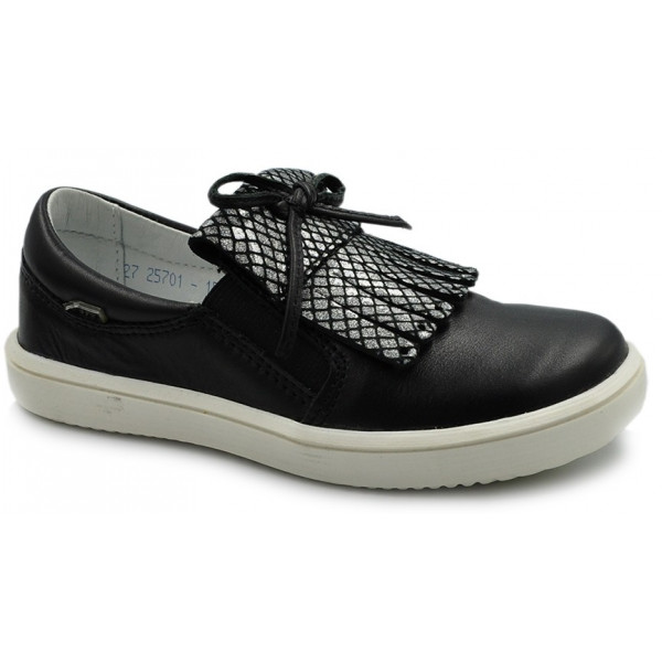 Eleganckie półbuty mokasyny dla dziewczynki ze skóry naturalnej BARTEKw-25701/sz/1rl