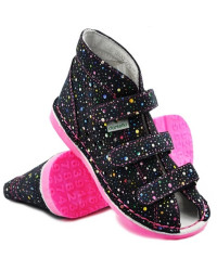 Korekcyjne sandałki dla dziewczynek w kropeczki do szkoły Danielki