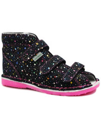 Korekcyjne sandałki dla dziewczynek w kropeczki do szkoły Danielki