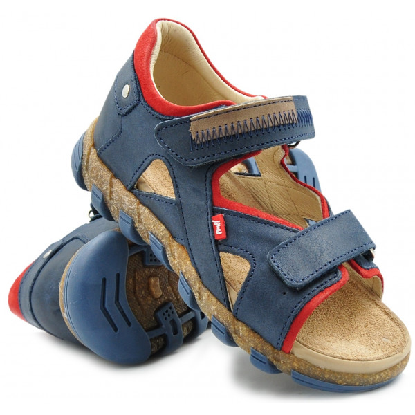Sandały Buty Emel e 2095-15 Chłopięce Sandały z Wygodnym zapięciem na Rzepy