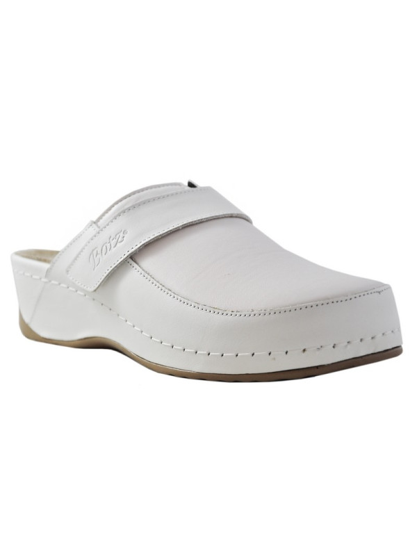 Białe Zdrowotne klapki Batz Elena z wyjmowaną wkładką