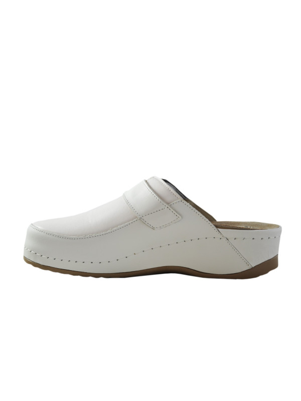 Białe Zdrowotne klapki Batz Elena z wyjmowaną wkładką