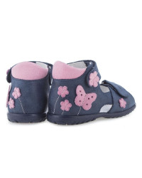Sandały Buty Emel e 2207-25 Dziewczęce Sandały na Rzepy - Motylek