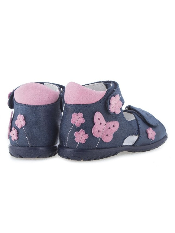 Sandały Buty Emel e 2207-25 Dziewczęce Sandały na Rzepy - Motylek