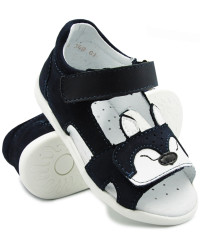 Sandały Buty Mido 21-20 granat Sandałki z wygodnym zapięciem na Rzep z uroczym Liskiem