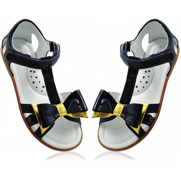 Sandały Buty Bartek w-36182/j36 w-39182/j36 Dziewczęce Sandały na Rzep z ozdobną Kokardką