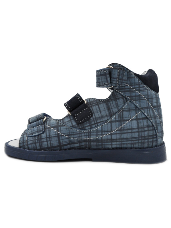 Sandały Buty Mido 800 Chłopięcy Sandały na Rzepy kratka-granat