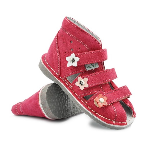 Buty Korygujące Wady Stóp Dziewczęce Danielki S134 Malinowe