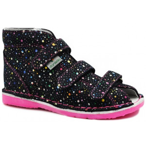 Korekcyjne sandałki dla dziewczynek w kropeczki do szkoły Danielki