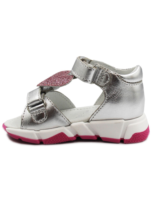Sandały Dla Dziewczynki Srebrne Skórzane Bartek 11540004