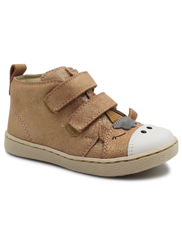 Półbuty Jesienne Dla Dziewczynki Z Brokatem Mido 20-49 Puder Satyna