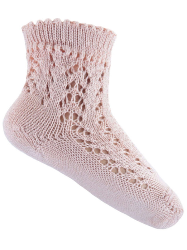 Ażurowe Skarpetki Dla Dziewczynek Emel esk201-1 Jasny Róż
