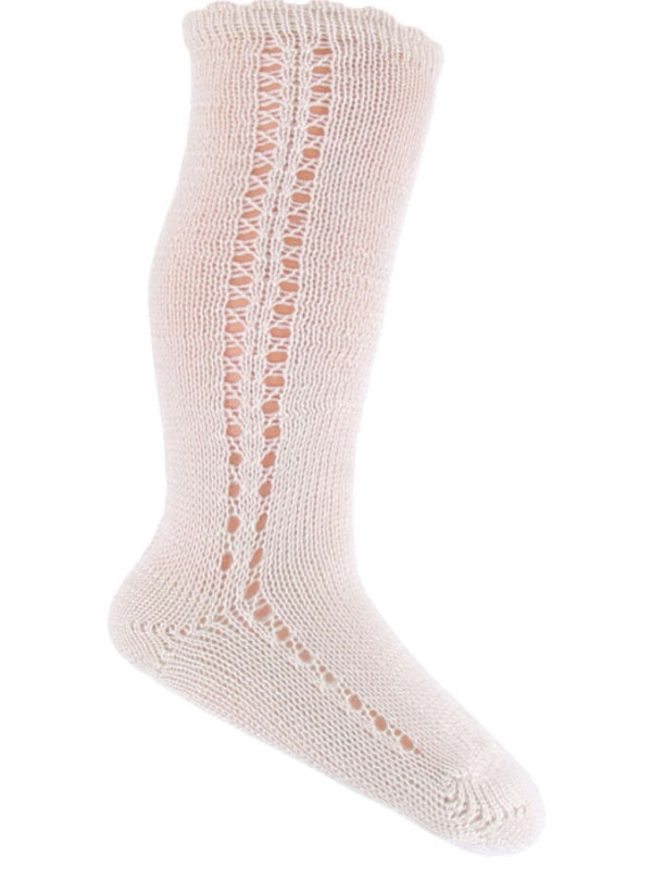 Ażurowe Podkolanówki Skarpetki Dla Dziewczynek Emel esk 203-2 Białe