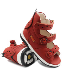 Sandały profilaktyczne dla dziewczynek ze skóry naturalnej MEMO LADYBIRD