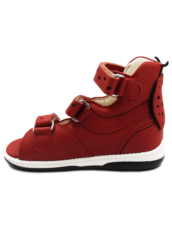 Sandały profilaktyczne dla dziewczynek ze skóry naturalnej MEMO LADYBIRD