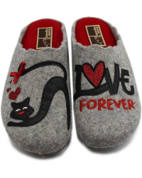 Kapcie Damskie Filcowe Love Forever Kot Manitu-Home 320091-91 Jesień-Zima