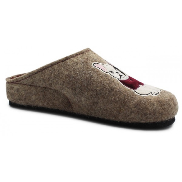 Kapcie Damskie z Aplikacją Psa DR. BRINKMANN 320015-08