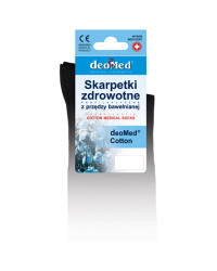 Skarpety Bawełniane Bezuciskowe Zdrowotne Czarne DeoMed Cotton Silver