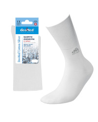 Białe Skarpety Bezuciskowe DeoMed Cotton Silver