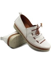 Półbuty Damskie Mokasyny Eleganckie Manitu 840089-03 weiß