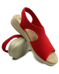 Wygodne lekkie sandały dla kobiet czerwone do pracy na lato Sanital Flex 8024.17