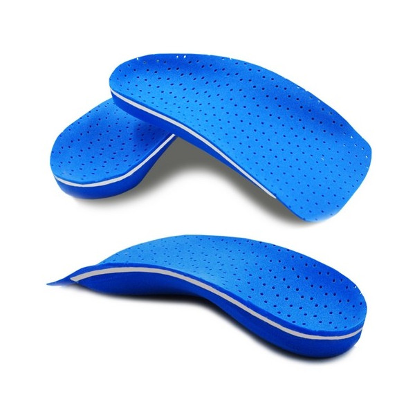 Wkładki ortopedyczne na płaskostopie podłużne Correct LS 3/4 niebieskie
