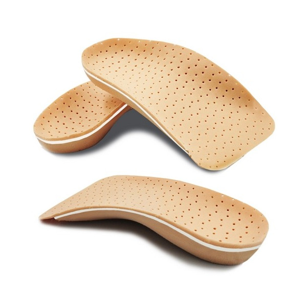 Wkładki do butów ortopedyczne płaskostopie podłużne Correct LS 3/4 kolor beżowy