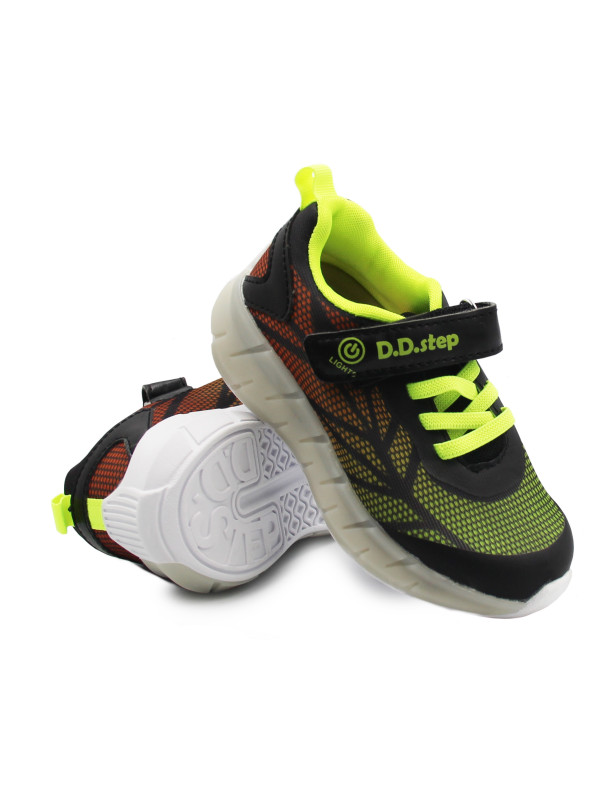 Półbuty Dla Chłopców Sportowe Na Jesień LED DD Step f061-391am Black