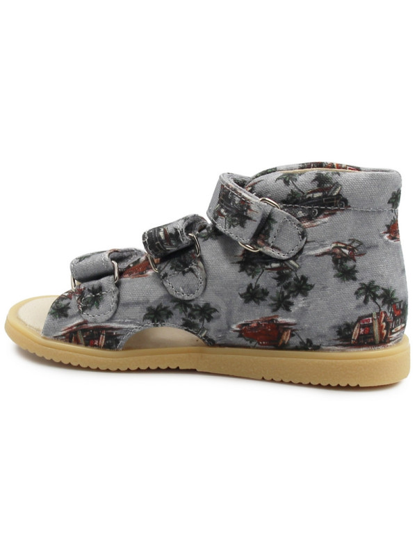 Profilaktyczne kapcie do przedszkola szkoły dla chłopca Mido 816 Szary Na Rzep