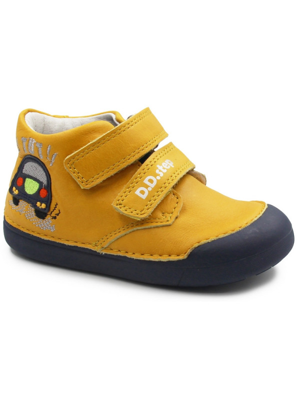 Chłopięce Buty Na Wiosnę z Autkiem DD STEP s066-396B Yellow
