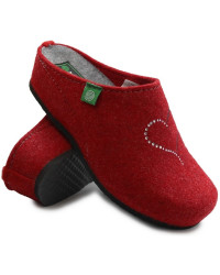 Kapcie po domu na zimę damskie czerwone Dr Brinkmann 330008-04