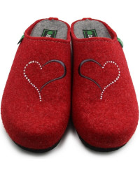 Kapcie po domu na zimę damskie czerwone Dr Brinkmann 330008-04