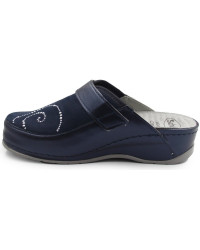Klapki damskie na koturnie Scholl Gemini Strap mf308871040 Navy Blue