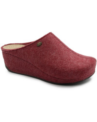 Domowe klapki na koturnie czerwone Scholl Iverness Wedge med mf308981609 Rose