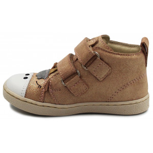 Półbuty Jesienne Dla Dziewczynki Z Brokatem Mido 20-49 Puder Satyna