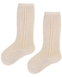 Ażurowe Podkolanówki Skarpetki Dla Dziewczynek Emel esk 203-2 Białe