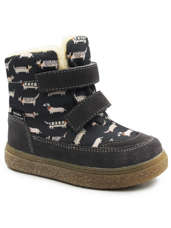 Śniegowce Chłopięce Ocieplane Mido 22-40 32-40 Doggy Gray